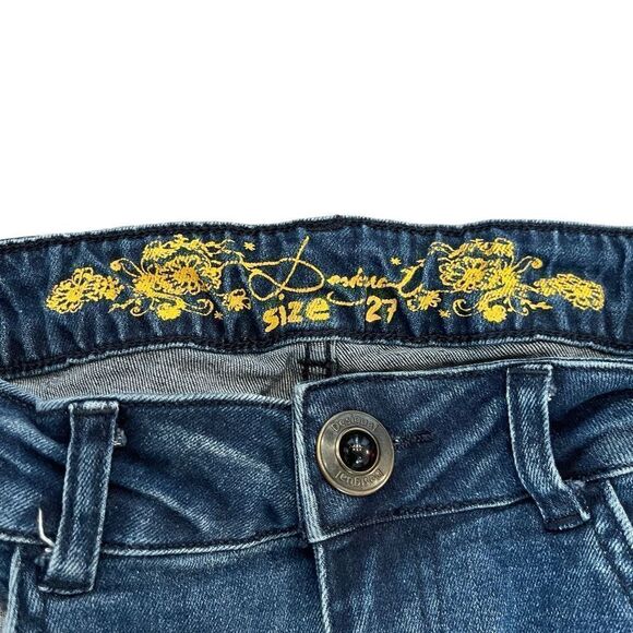 Desigual Women's DINA 67D26D1 Denim Skinny Jeans Flocked Blue Size 27 - Picture 6 of 12